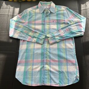 Southern Tide Mens Pastel Plaid Long Sleeve Button Up Classic Fit Shirt Small